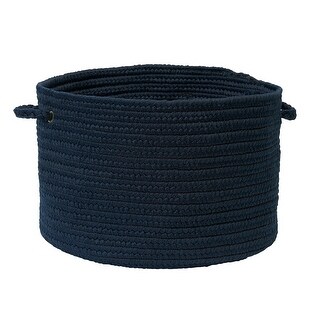 14" Navy Blue Handmade Braided Storage Basket with Handles - Bed Bath & Beyond - 32297487